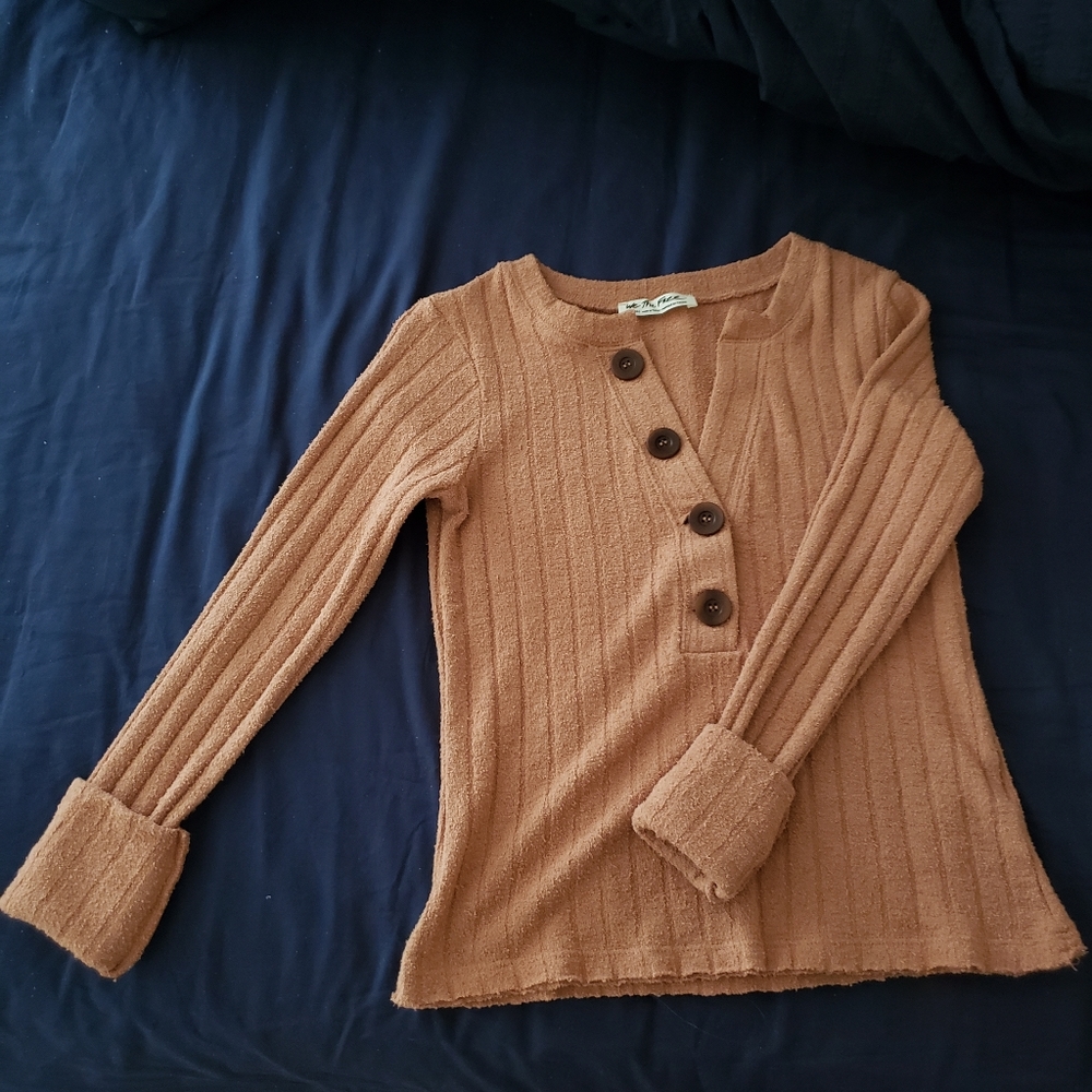 Free people ribbed henley sweater